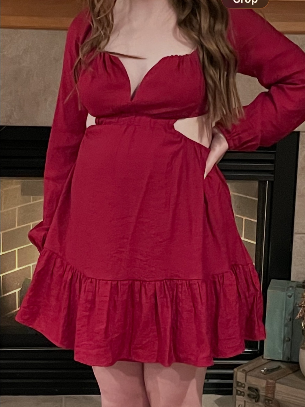 Lulu's Red Long Sleeve Cutout Mini Dress - Homecoming or Fall Formal
